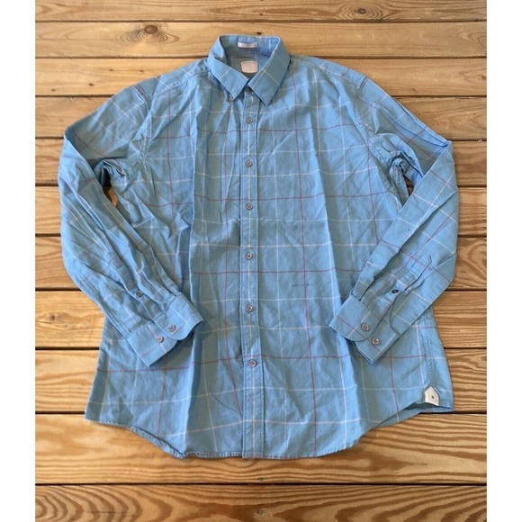 Rare Rabbit Button Up Shirt Size Large Men’s Blue Long Sleeve - Picture 1 of 8